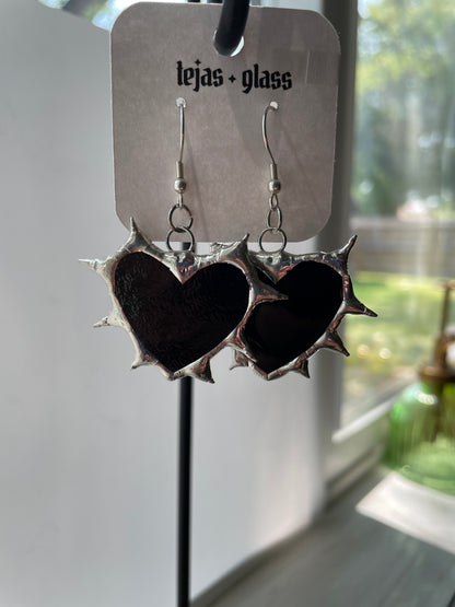 Spiked Heart Earrings